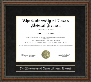 University of Texas Medical Branch (UTMB) Diploma Frame