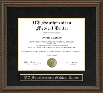 UT Southwestern Medical Center (UTSW) Diploma Frame