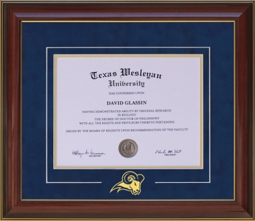 Texas Wesleyan University Classic Diploma Frame with Ram Logo