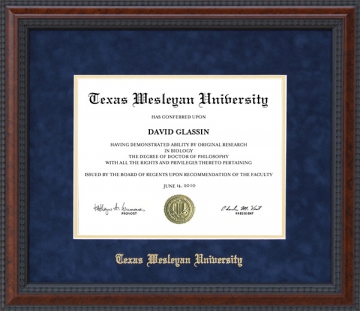 Texas Wesleyan University Diploma Frame with Embossed Matting