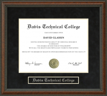 Davis Technical College Diploma Frame