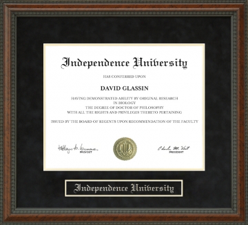 Independence University Diploma Frame