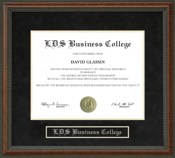 LDS Business College Diploma Frame