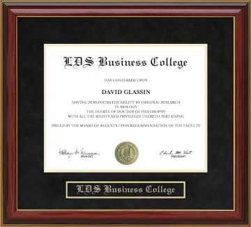 LDS Business College Mahogany Diploma Frame