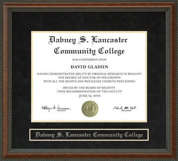 Dabney S. Lancaster Community College (DSLCC) Diploma Frame