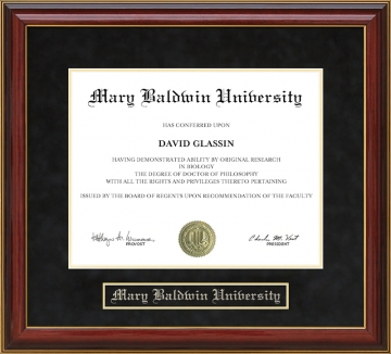 Mary Baldwin University Mahogany Diploma Frame