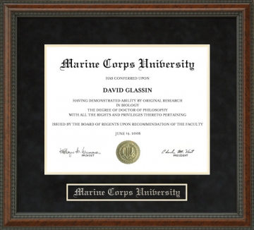 Marine Corps University (MCU) Diploma Frame