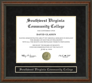 Southwest Virginia Community College Diploma Frame