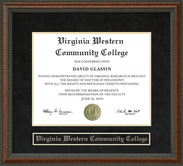 Virginia Western Community College Diploma Frame