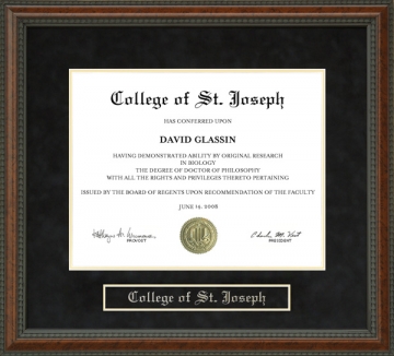 College of St. Joseph (CSJ) Diploma Frame