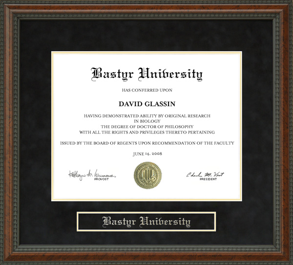Bastyr University Diploma Frame by Wordyisms