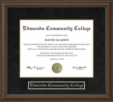 Edmonds Community College Diploma Frame