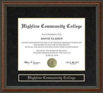 Highline Community College Diploma Frame