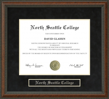 North Seattle College Diploma Frame