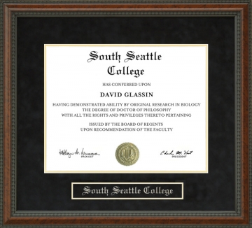 South Seattle College Diploma Frame