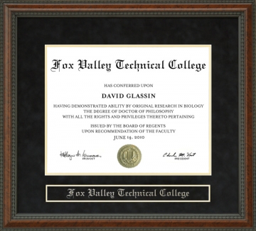 Fox Valley Technical College (FVTC) Diploma Frame