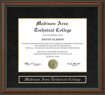 Madison Area Technical College Diploma Frame