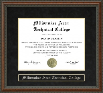 Milwaukee Area Technical College (MATC) (WI) Diploma Frames and