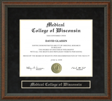 Medical College of Wisconsin (MCW) Diploma Frame