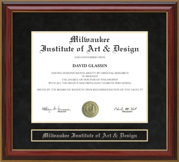 Milwaukee Institute of Art & Design Mahogany Diploma Frame