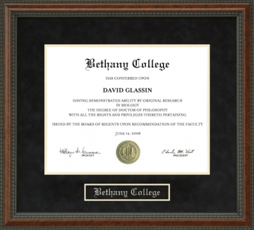 Bethany College Diploma Frame