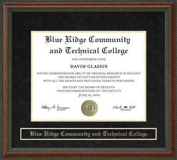 Blue Ridge Community and Technical College Diploma Frame