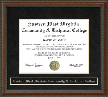 Eastern West Virginia Community & Technical College Diploma Frame