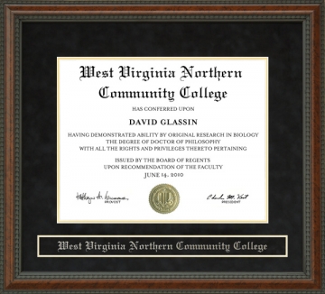 West Virginia Northern Community College Diploma Frame